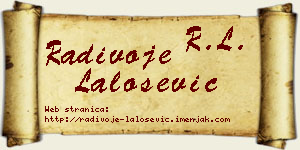 Radivoje Lalošević vizit kartica